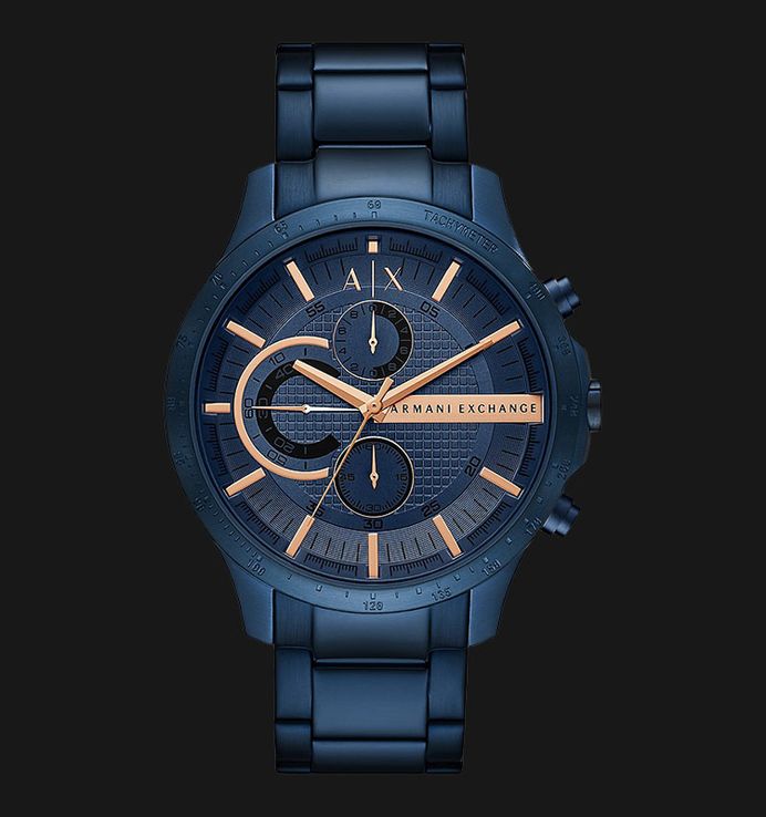 Armani Exchange Hampton AX2430 Men's Chronograph Watch – Blue Dial with Blue Stainless Steel Strap