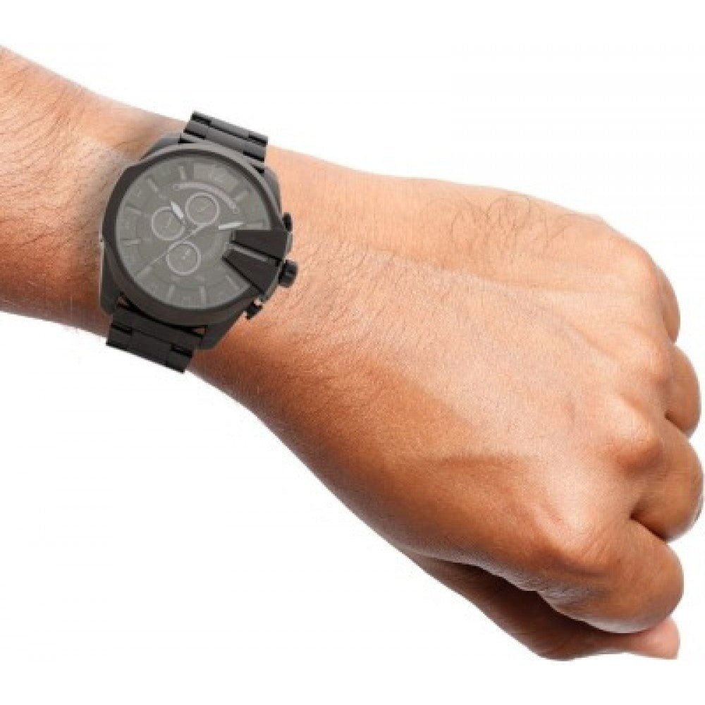 Diesel DZ4355 Mega Chief Chronograph Men's Watch – Black Dial & Black Stainless Steel Strap