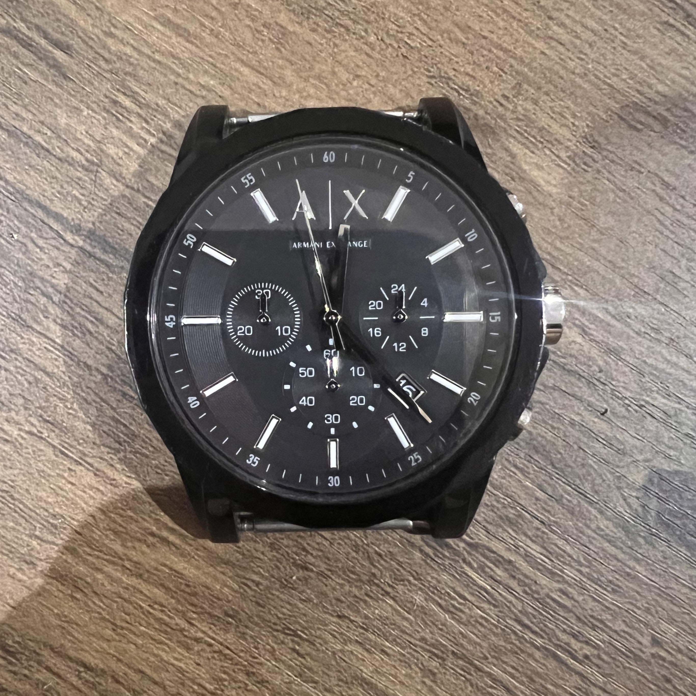 Armani Exchange Outerbanks AX1326 Men's Chronograph Watch – Black Dial with Black Silicone Strap